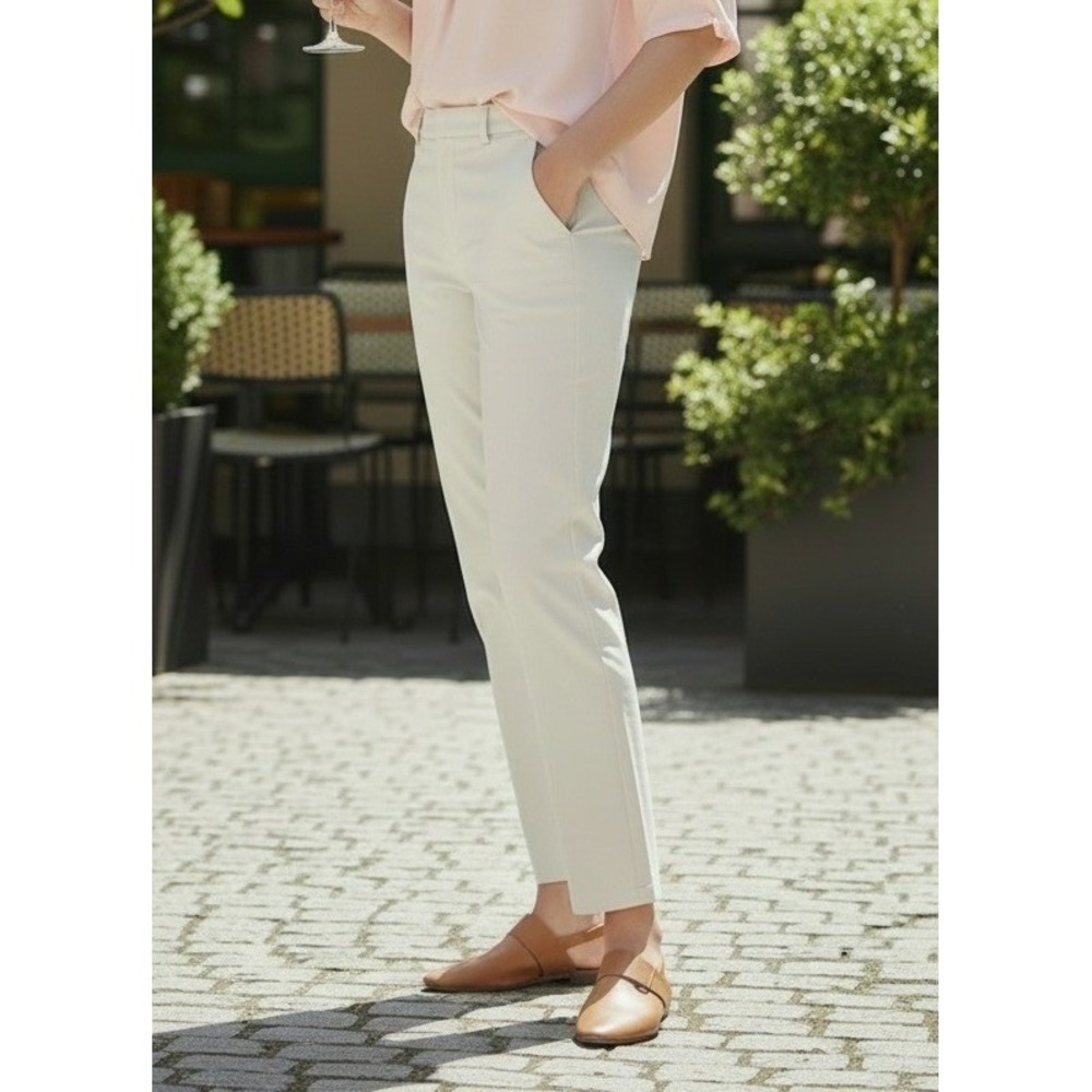 Jones New York Womens Size 8 White Stretch Slim Ankle Pants JNY‎ Excellent